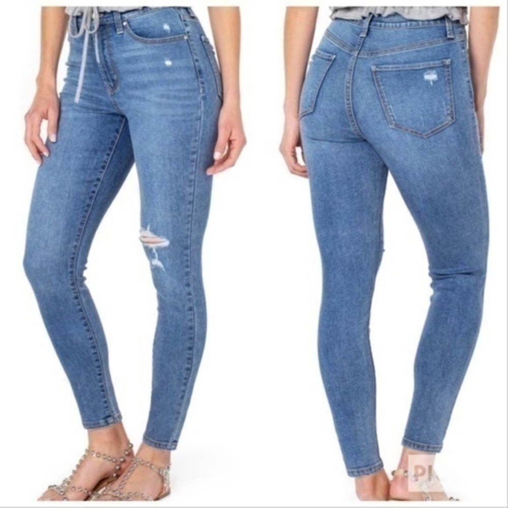 Rachel Roy Jeans High Rise Distressed Skinny Ankle Size 8/29 Light Wash EUC